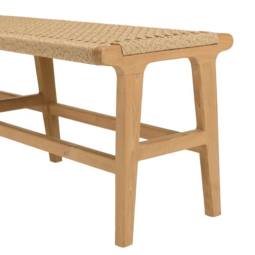 Banc de jardin assise tressée et teck 151 cm SUMMER