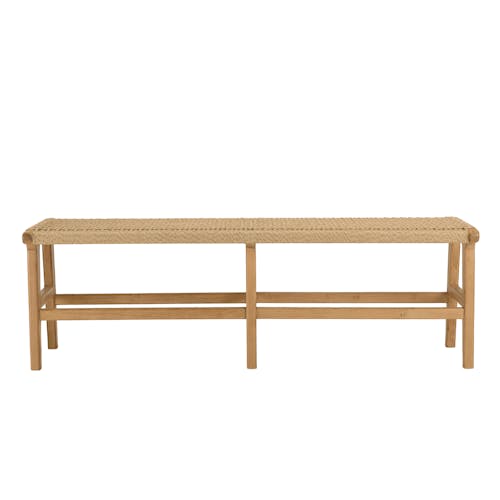 Banc de jardin assise tressée et teck 151 cm SUMMER