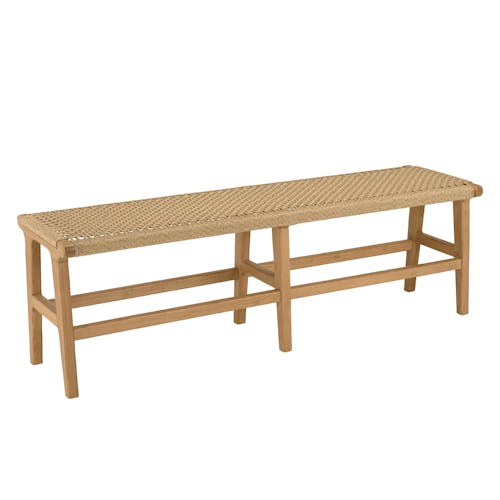 Banc de jardin assise tressée et teck 151 cm SUMMER