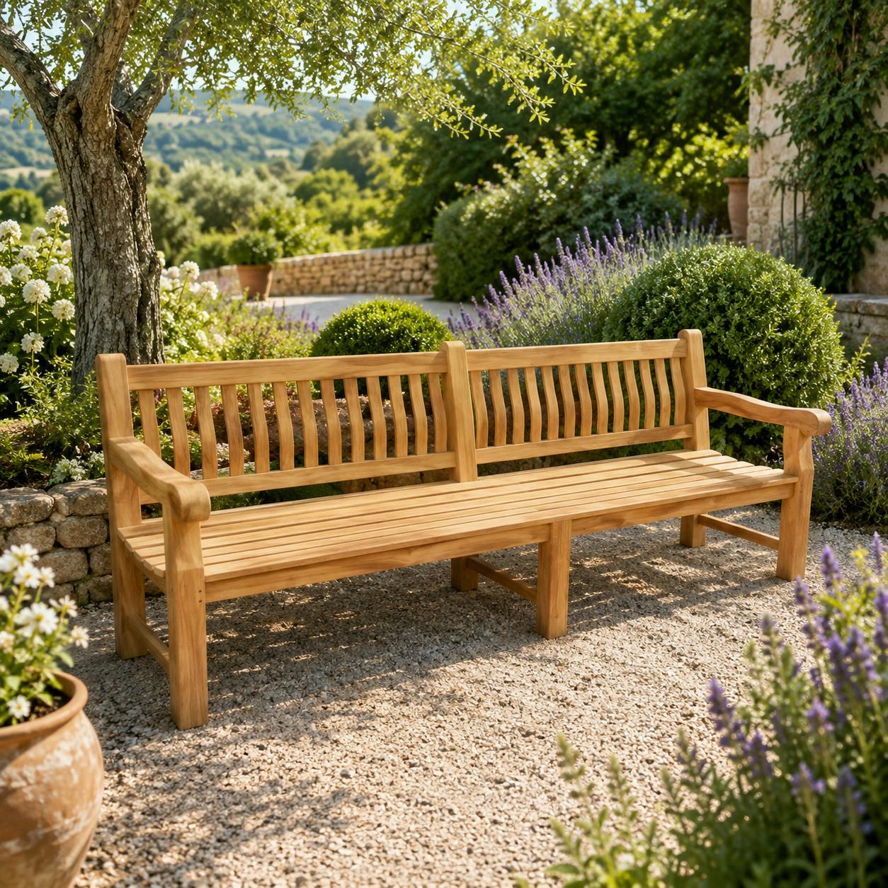 Banc de jardin en bois de teck 250 cm LORCA