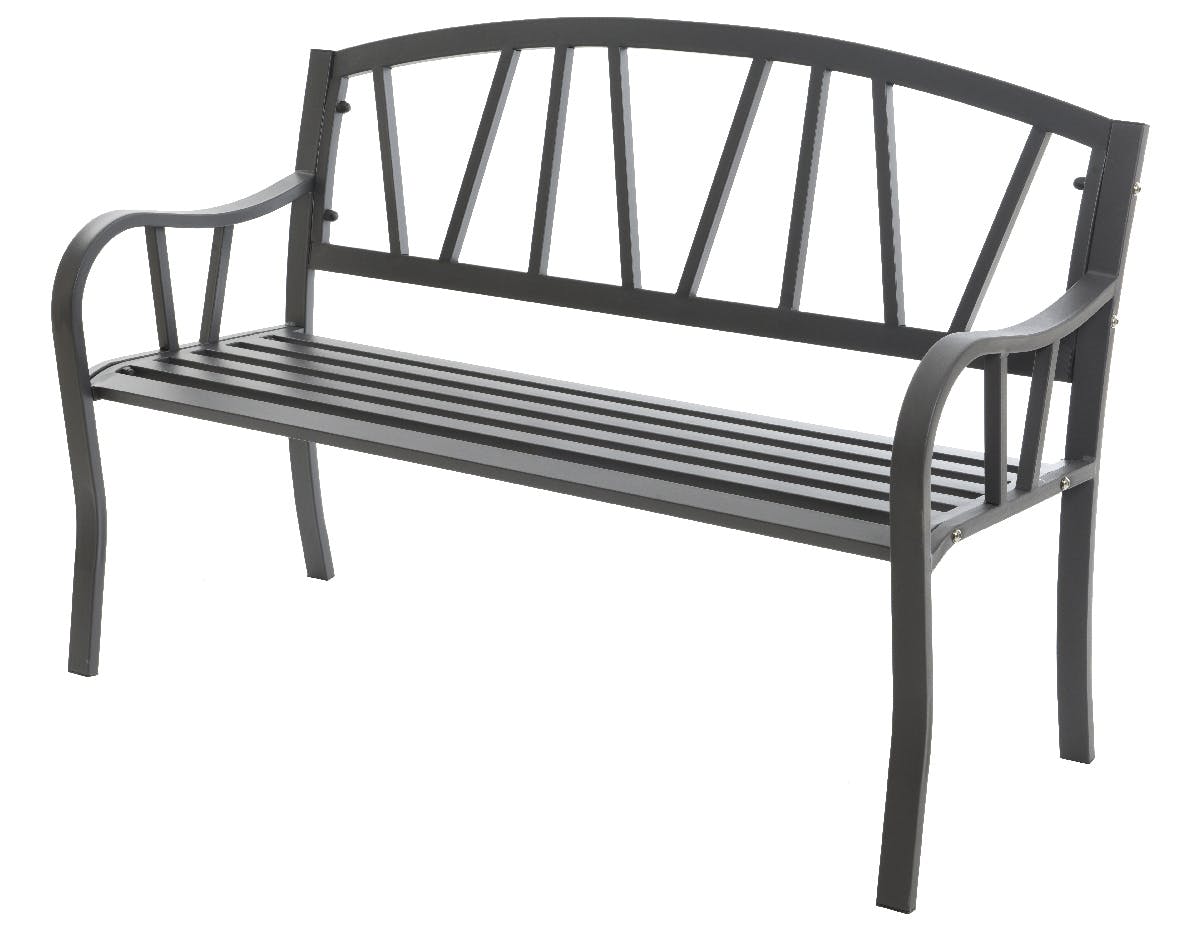 Banc de jardin en fer anthracite 123 cm GRENADE