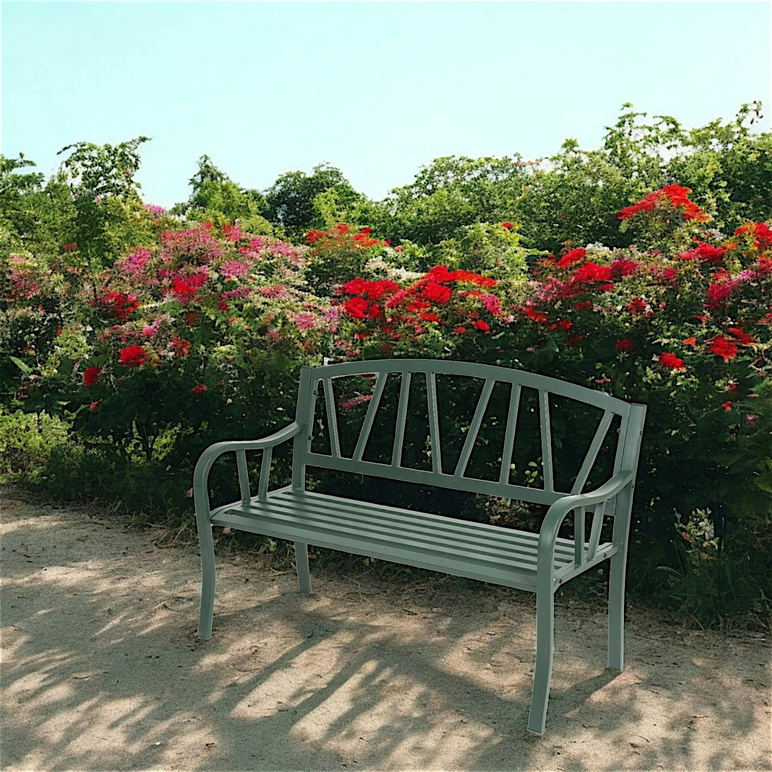Banc de jardin en fer vert 123 cm GRENADE