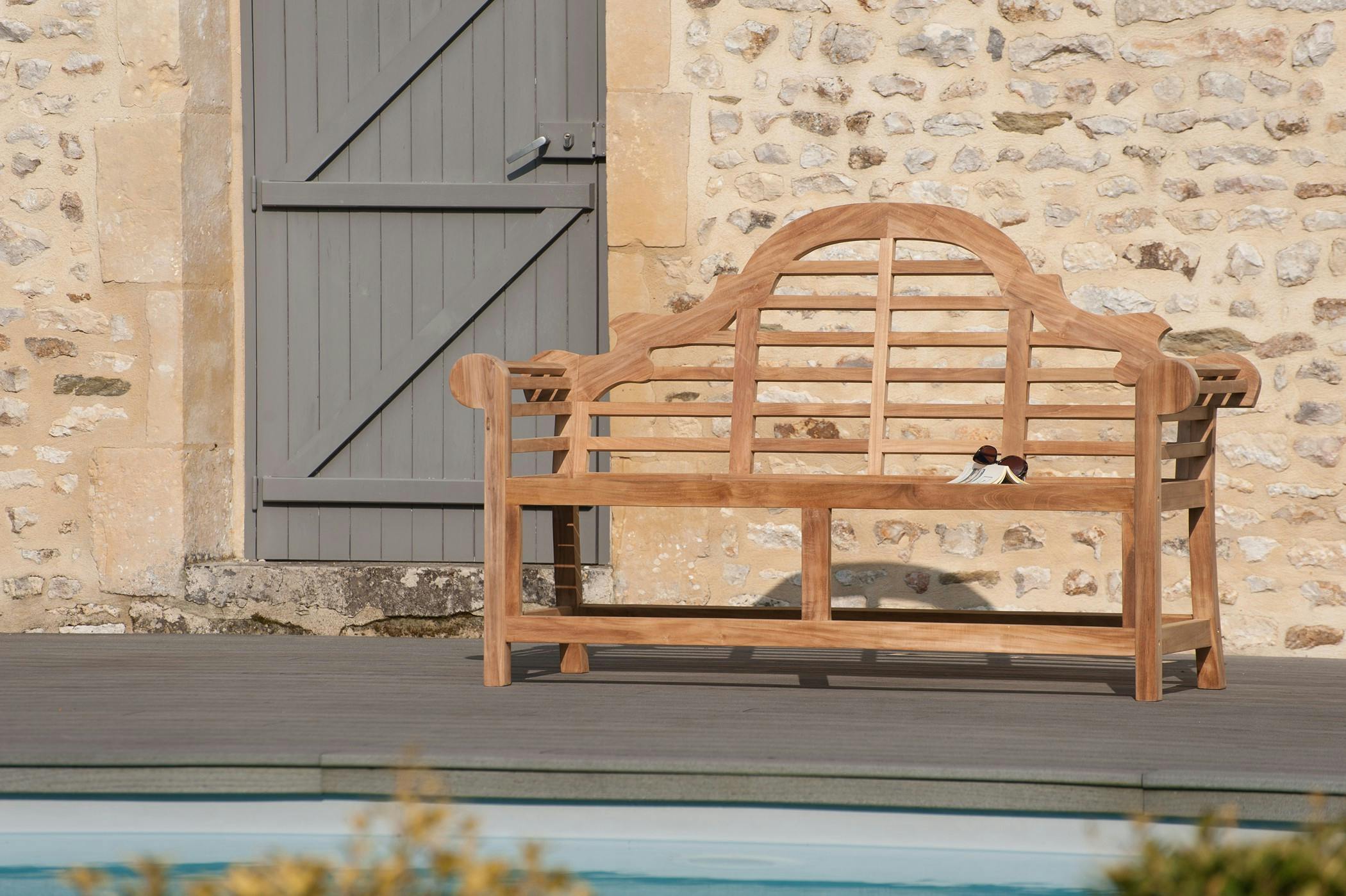 Banc de jardin en Teck brut massif 166cm SUMMER