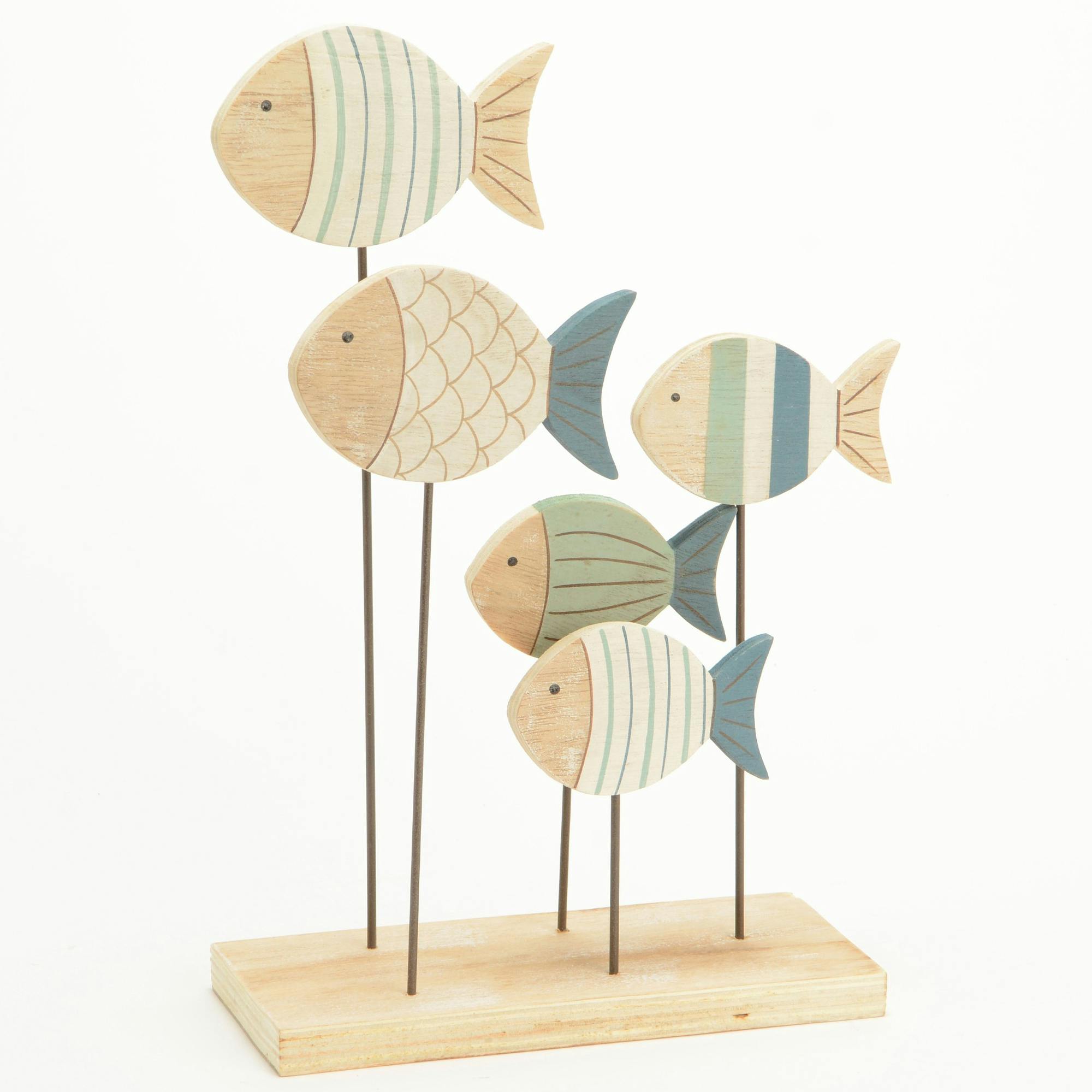 Banc de poissons sur socle H31cm