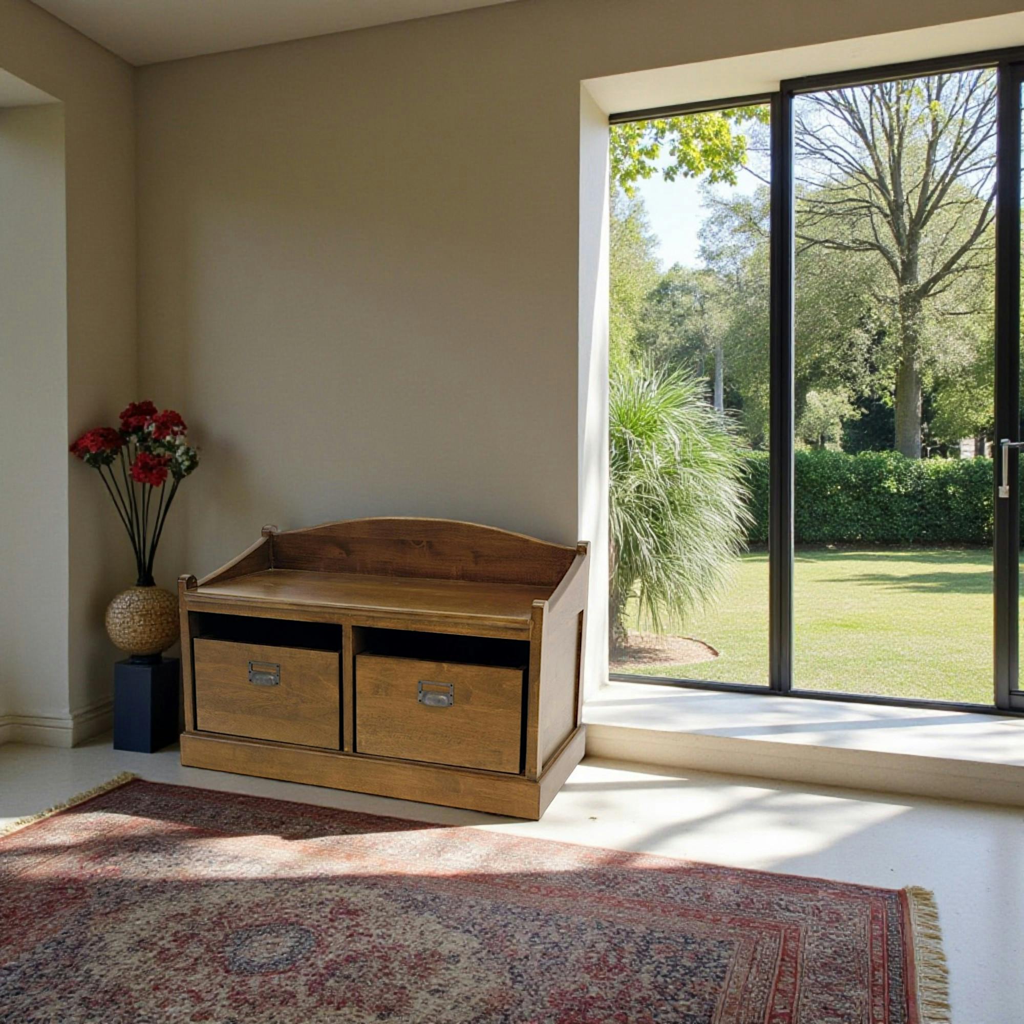 Banc de rangement hévéa 87x45x57cm TRADITION