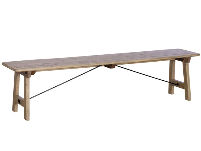 Banc de table bois recyclé clair 186 cm SALERNE