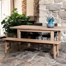 Banc de table bois recyclé clair 186 cm SALERNE