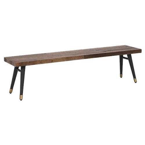Banc de table bois recyclé piètement effet laiton vieilli 180 cm ADÉLAÏDE