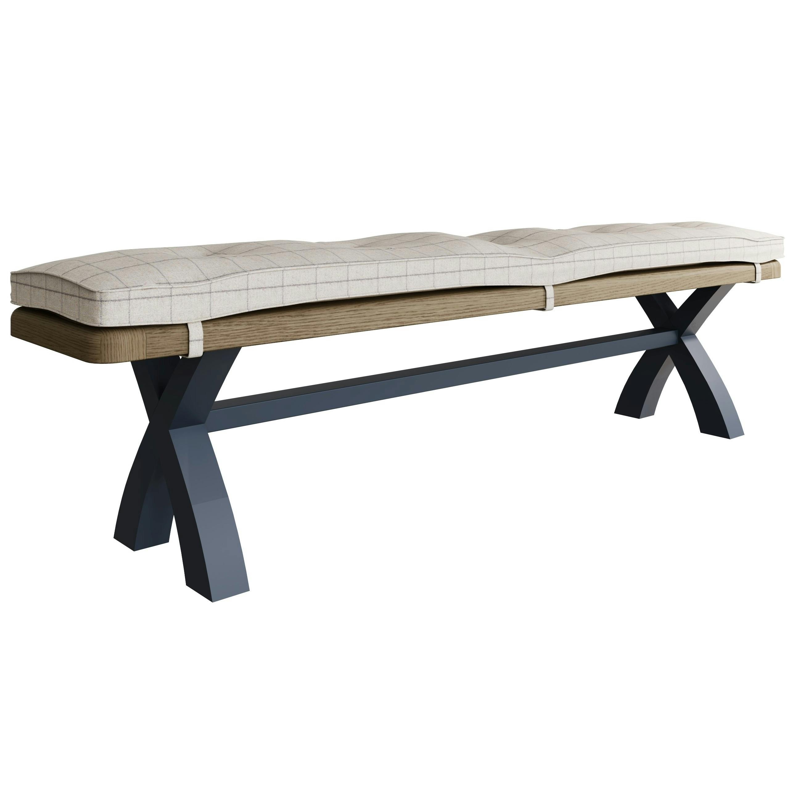 Banc de table en bois finition bleu profond 2m HOVE