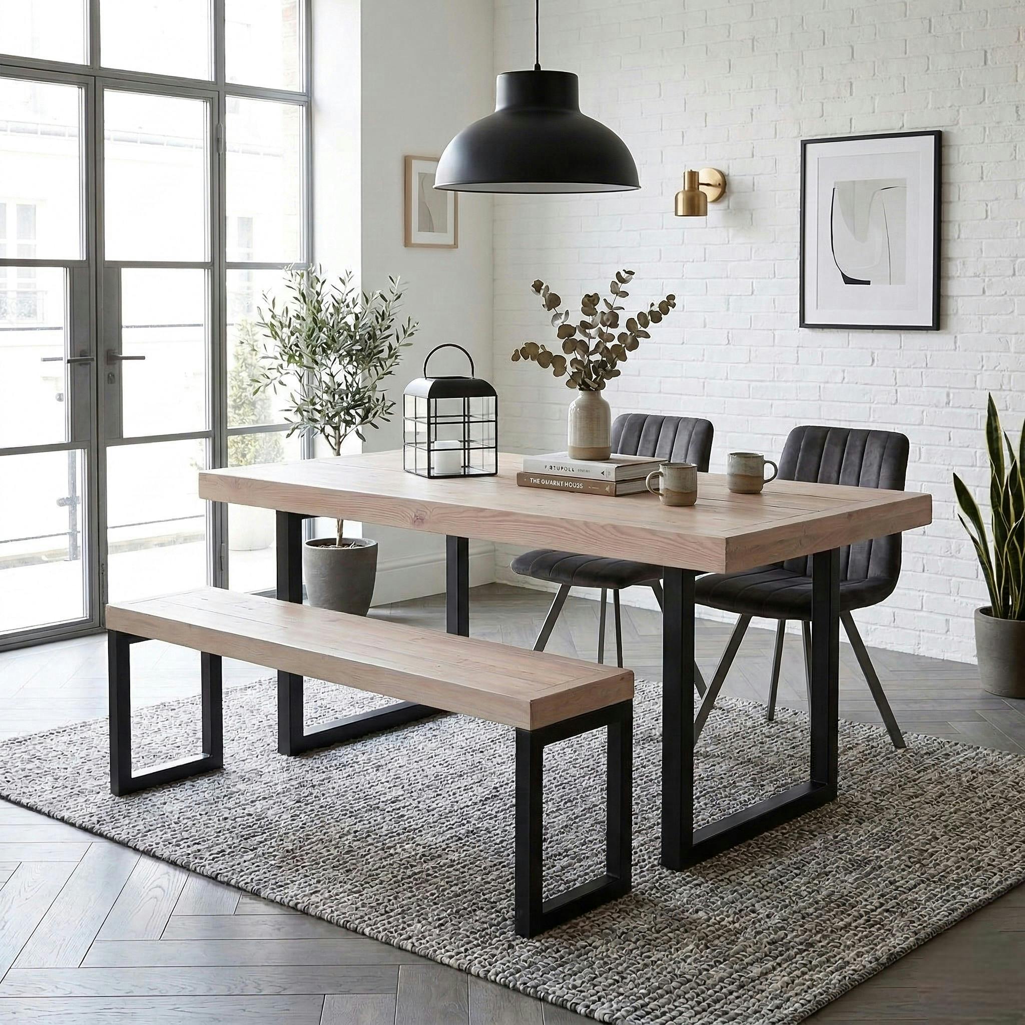 Banc de table en bois recyclé 140 cm AUCKLAND