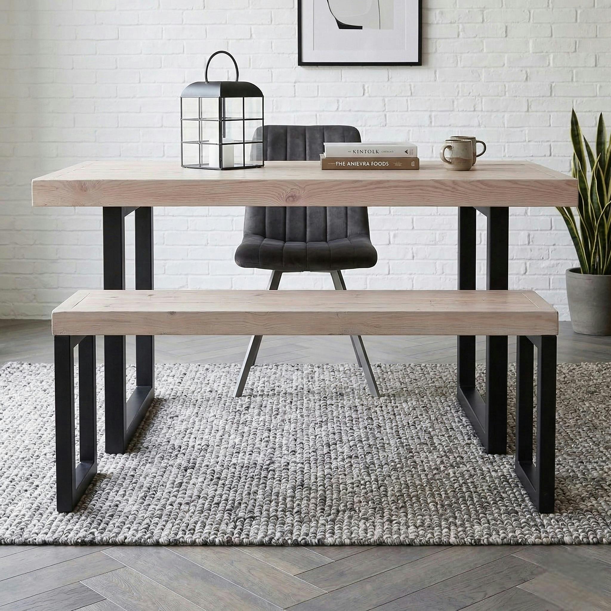 Banc de table en bois recyclé 140 cm AUCKLAND