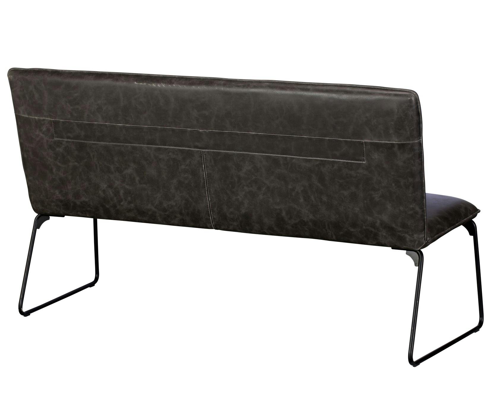 Banc de table industriel gris foncé OKA