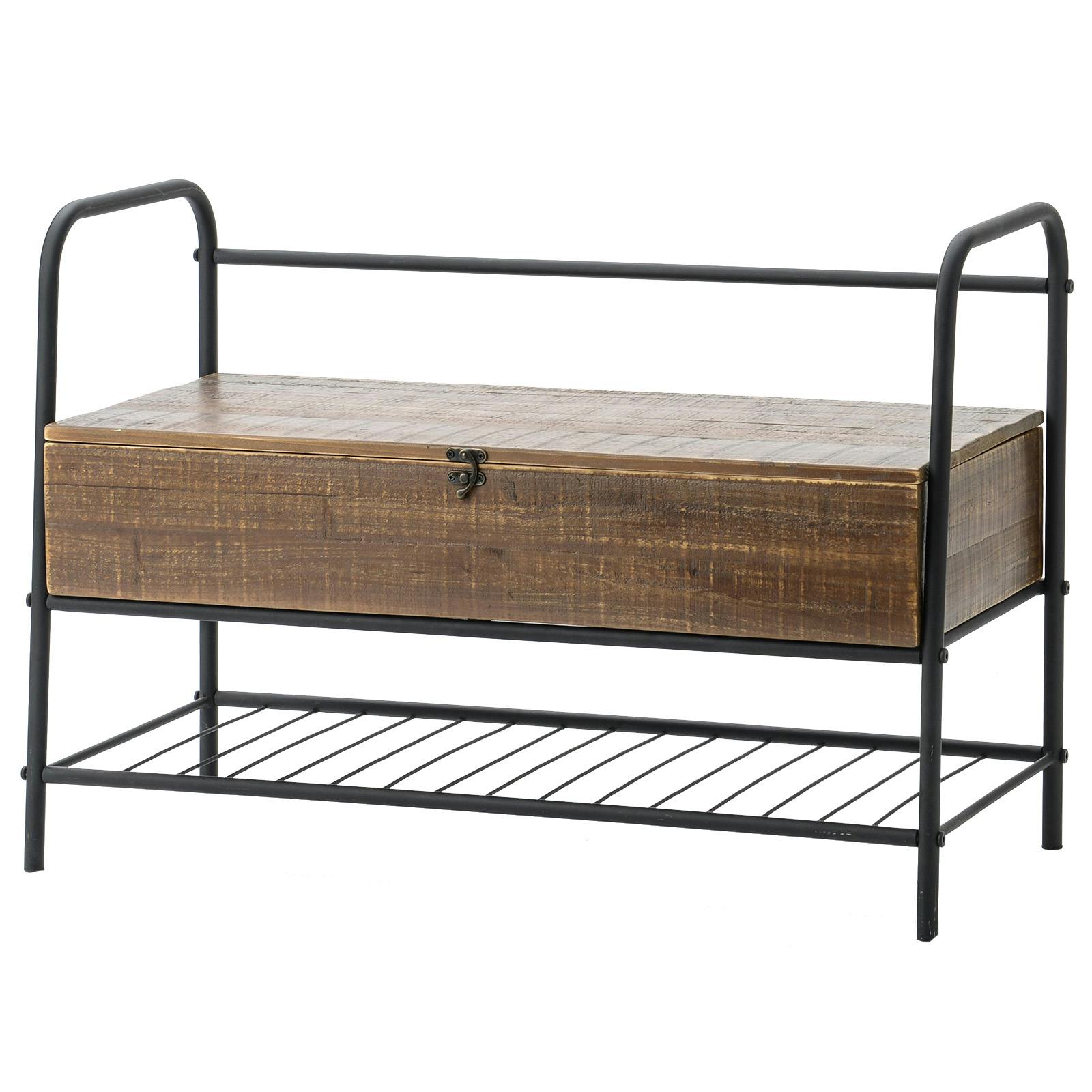 Banc d'entrée en bois et métal