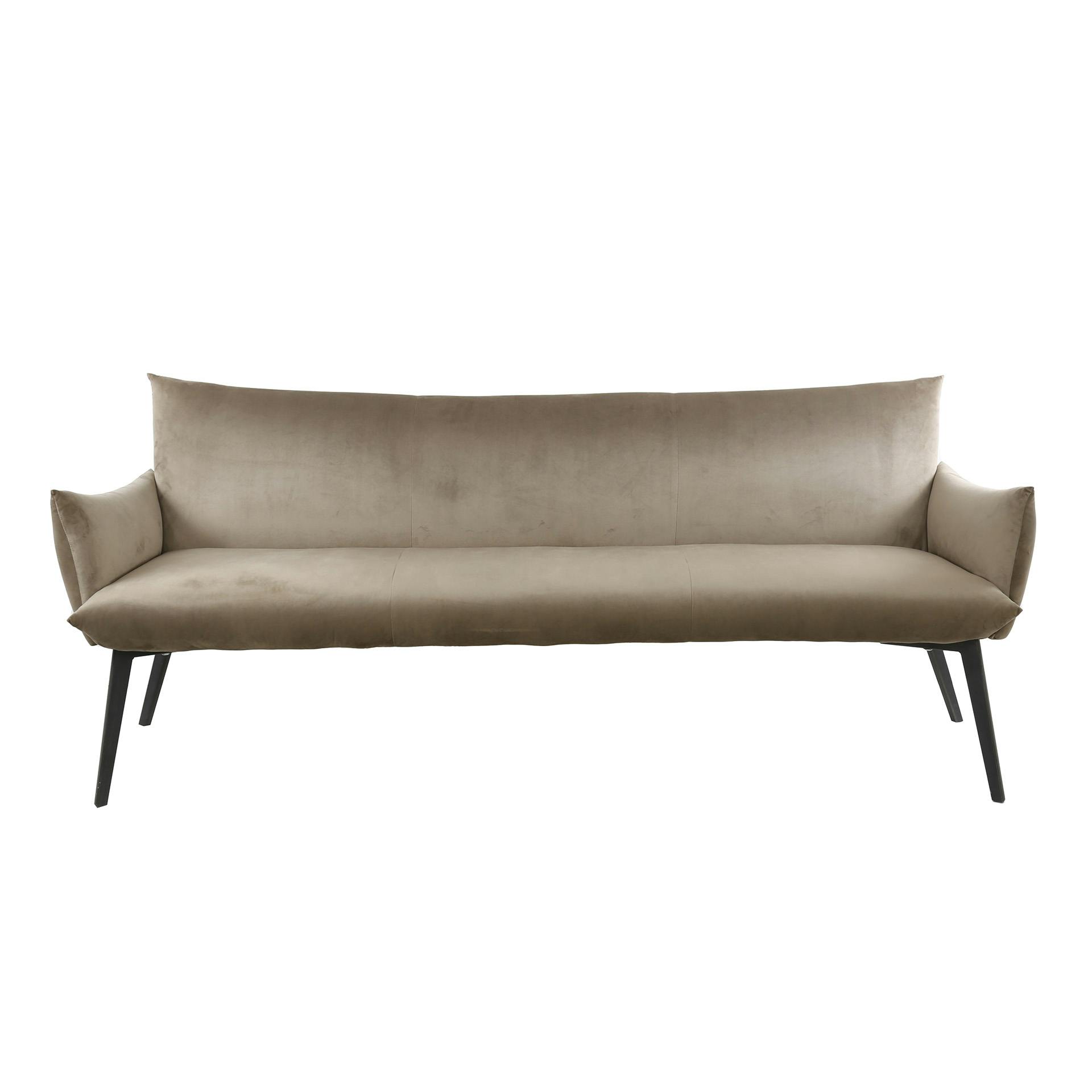 Banc d'entrée en velours beige effet coussin 180 cm MELBOURNE