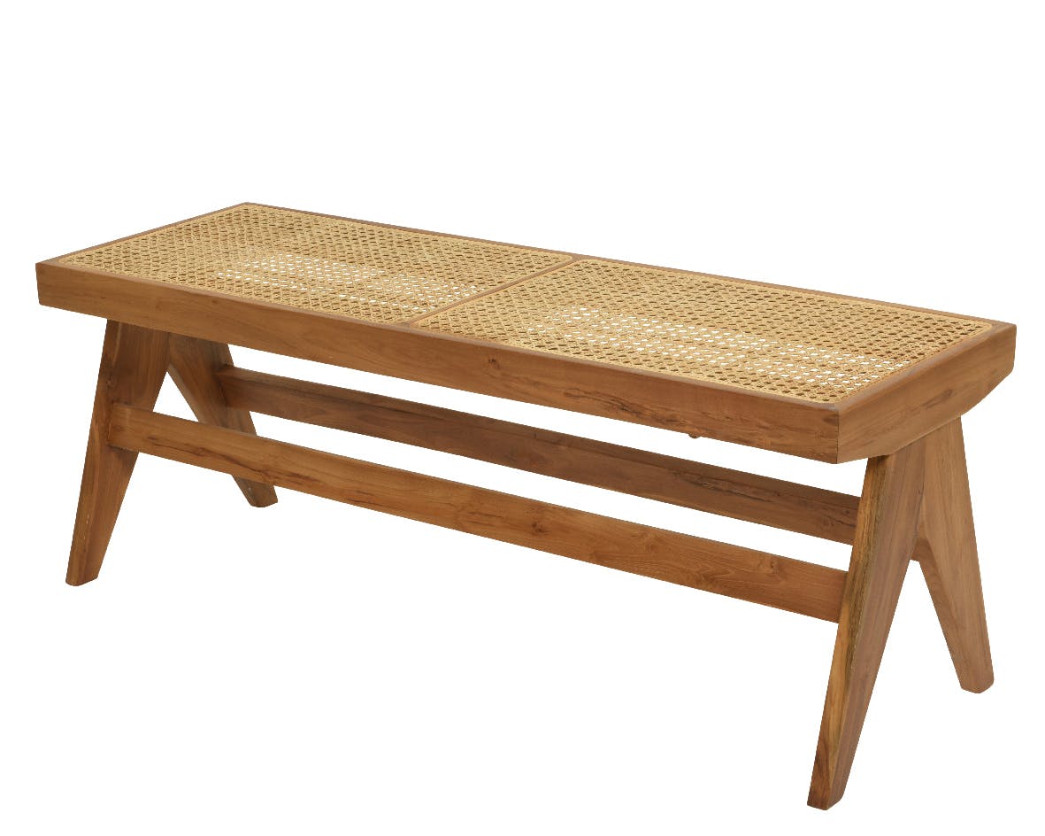 Banc d'intérieur en teck et cannage BALI