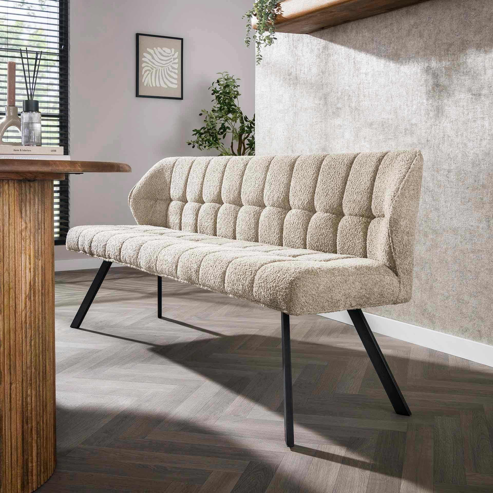 Banc en bouclette sable 180 cm MELBOURNE