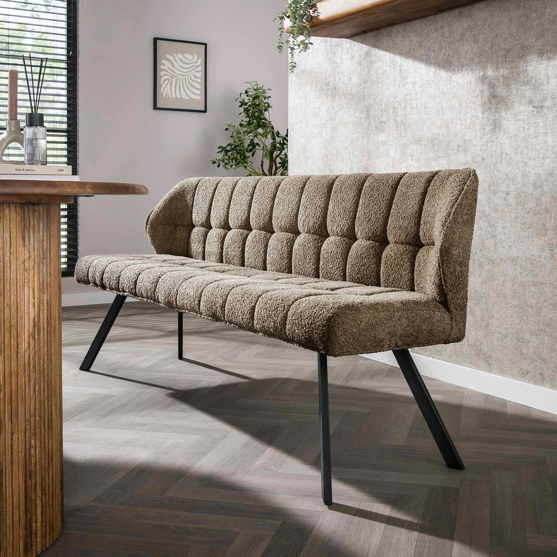 Banc en bouclette taupe 180 cm MELBOURNE