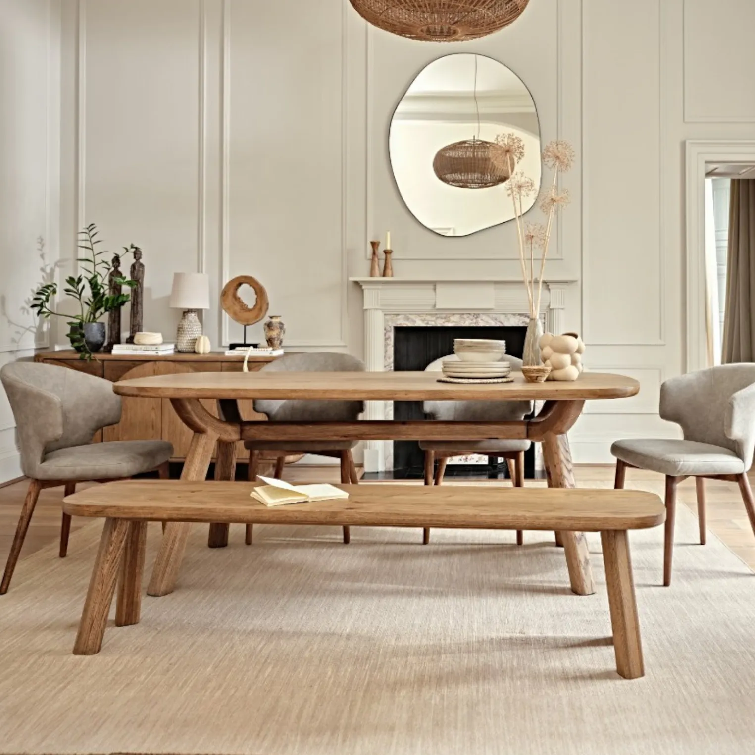 Banc en chêne massif 180 cm KYOTO | Bancs | Pier Import