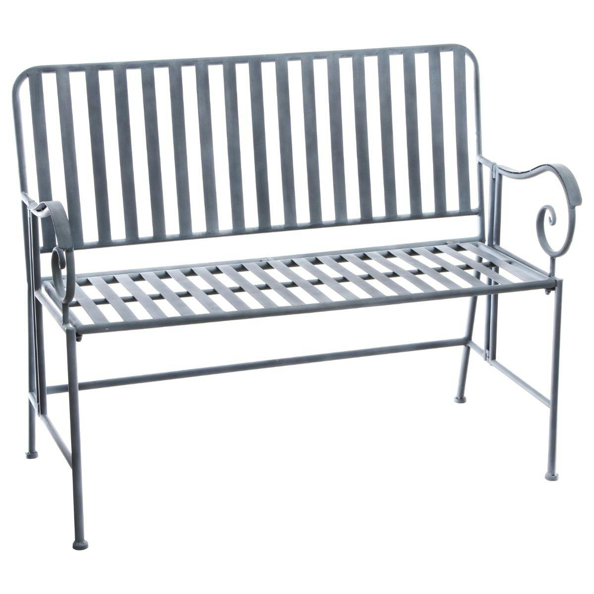 Banc en métal gris 111x56x90cm