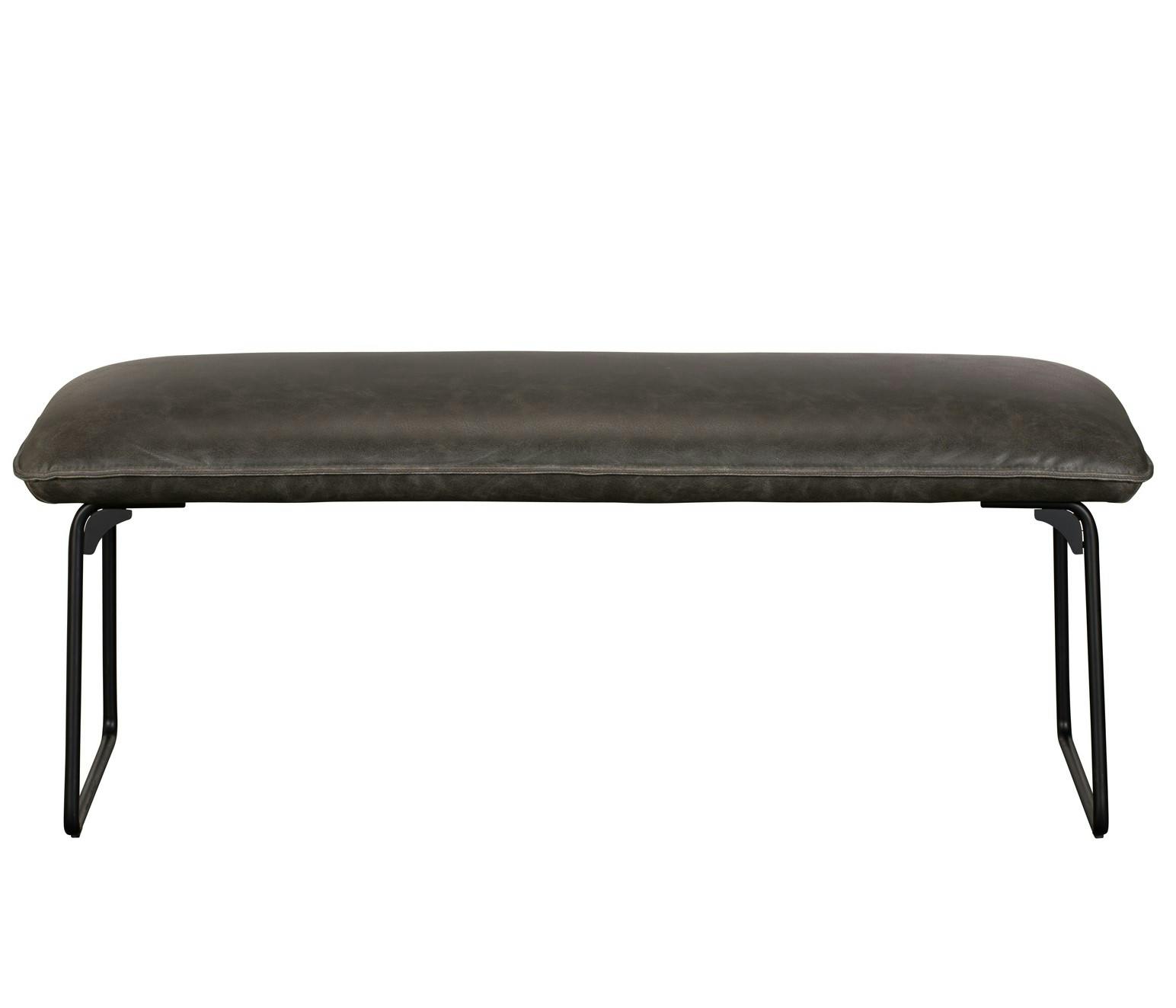 Banc industriel gris rembourré 120 cm OKA