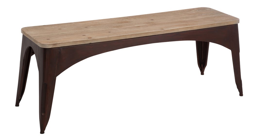 Banc pieds métal et assise en bois 117x37x45cm FOREST