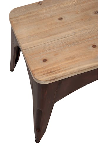 Banc pieds métal et assise en bois 117x37x45cm FOREST