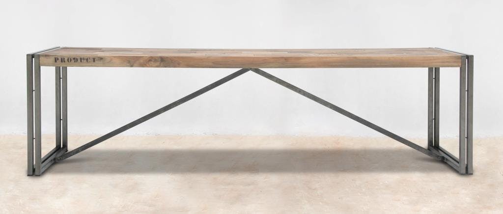 Banc pour table à manger bois recyclé 180x40 CARAVELLE