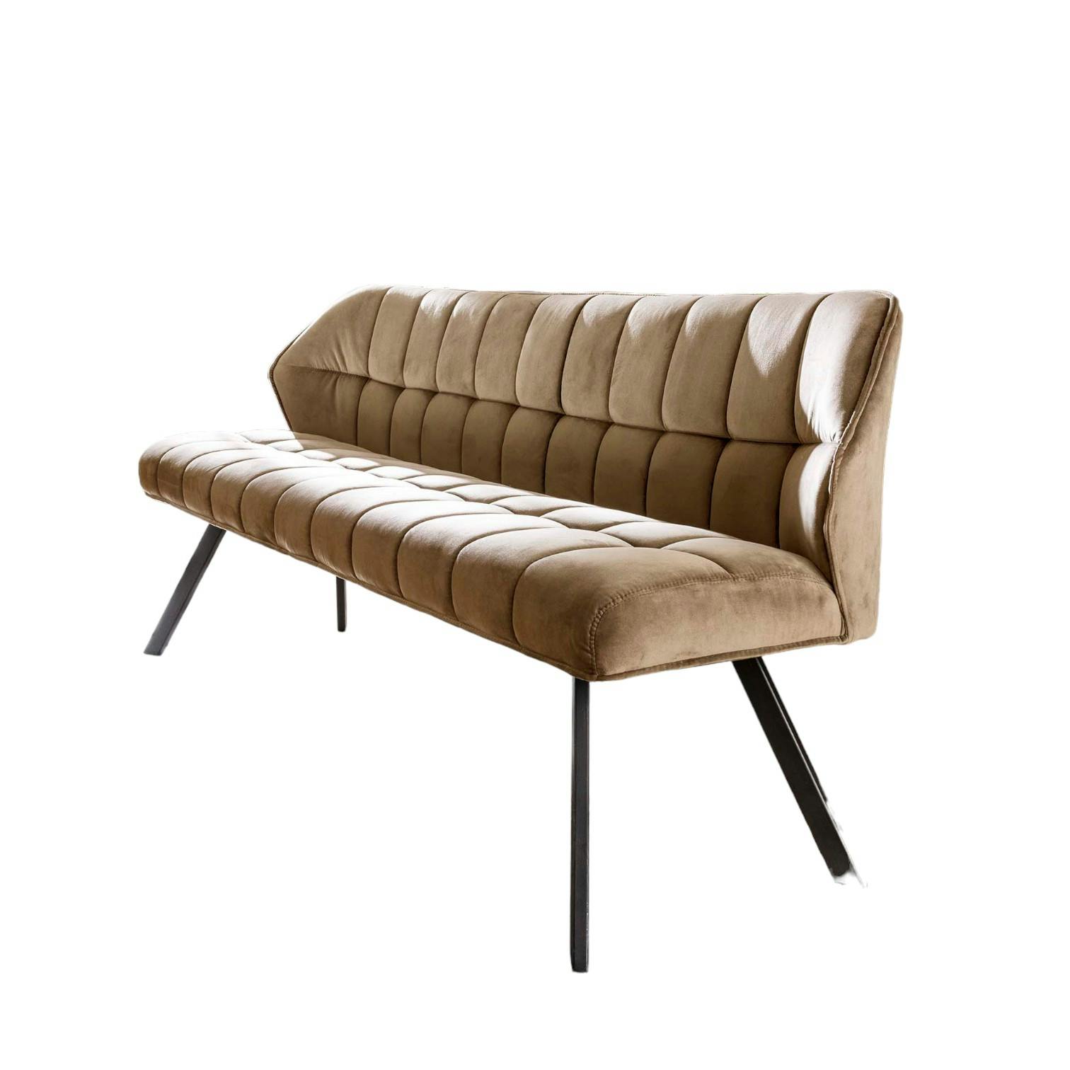 Banc salle à manger velours beige 180 cm MELBOURNE