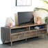 Meuble TV en bois recycle FSC fonce de style contemporain