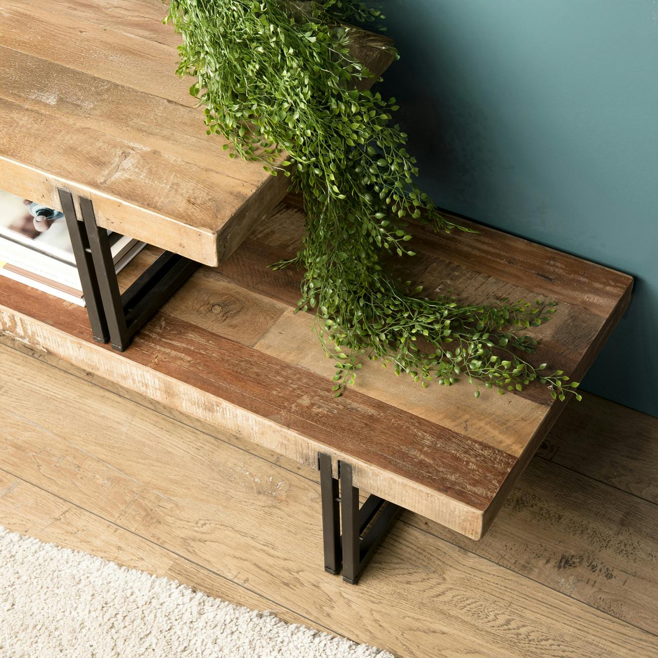 Banc tv bois recyclé 2 niveaux SWING