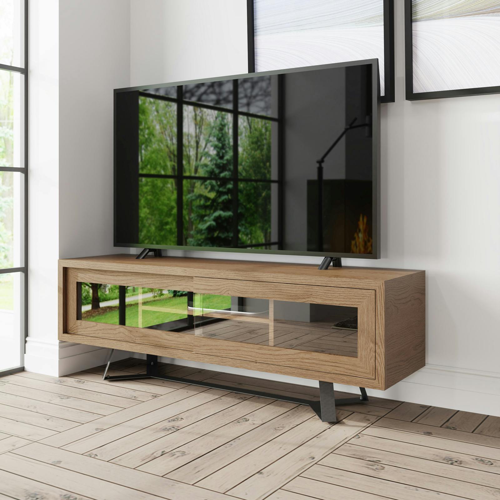 Banc tv moderne en chêne PIANA