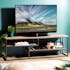 Meuble TV en bois recycle et metal destructure style contemporain