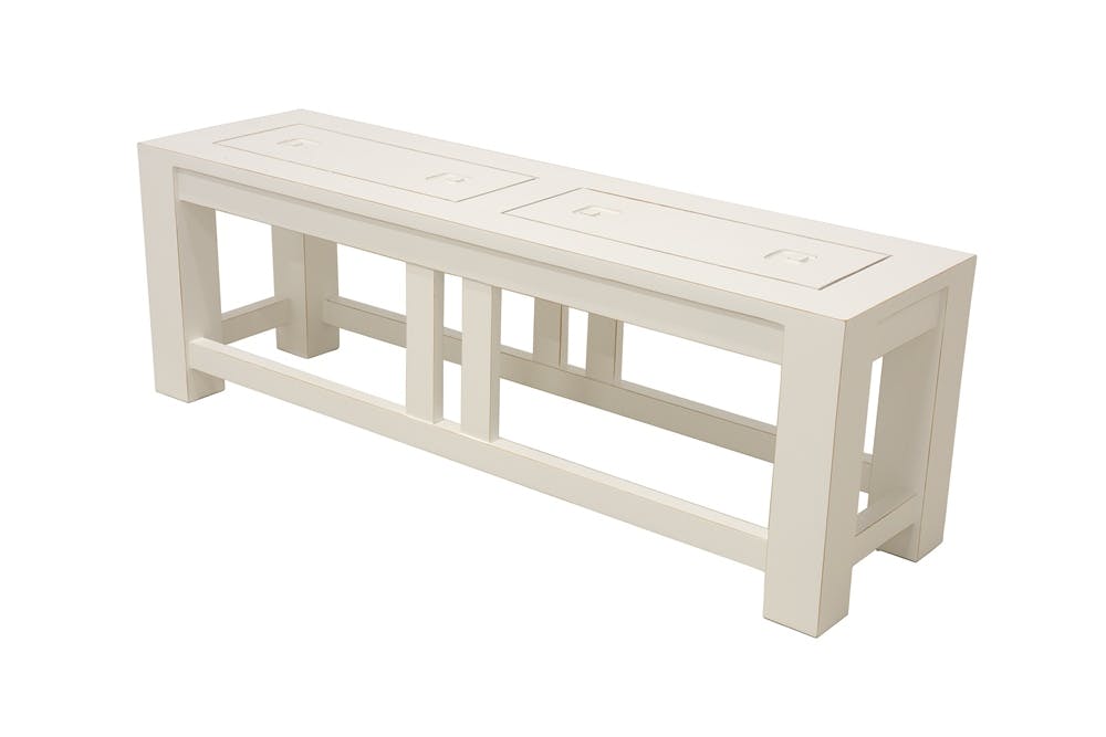 Banc 125 cm en bois massif hévéa (lot de 2) TESSA