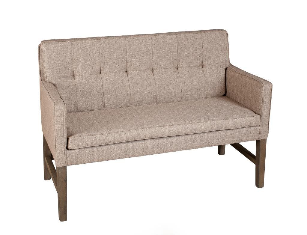Banquette 2 places capitonnée Tissu Ficelle 120x61x88 ZAO