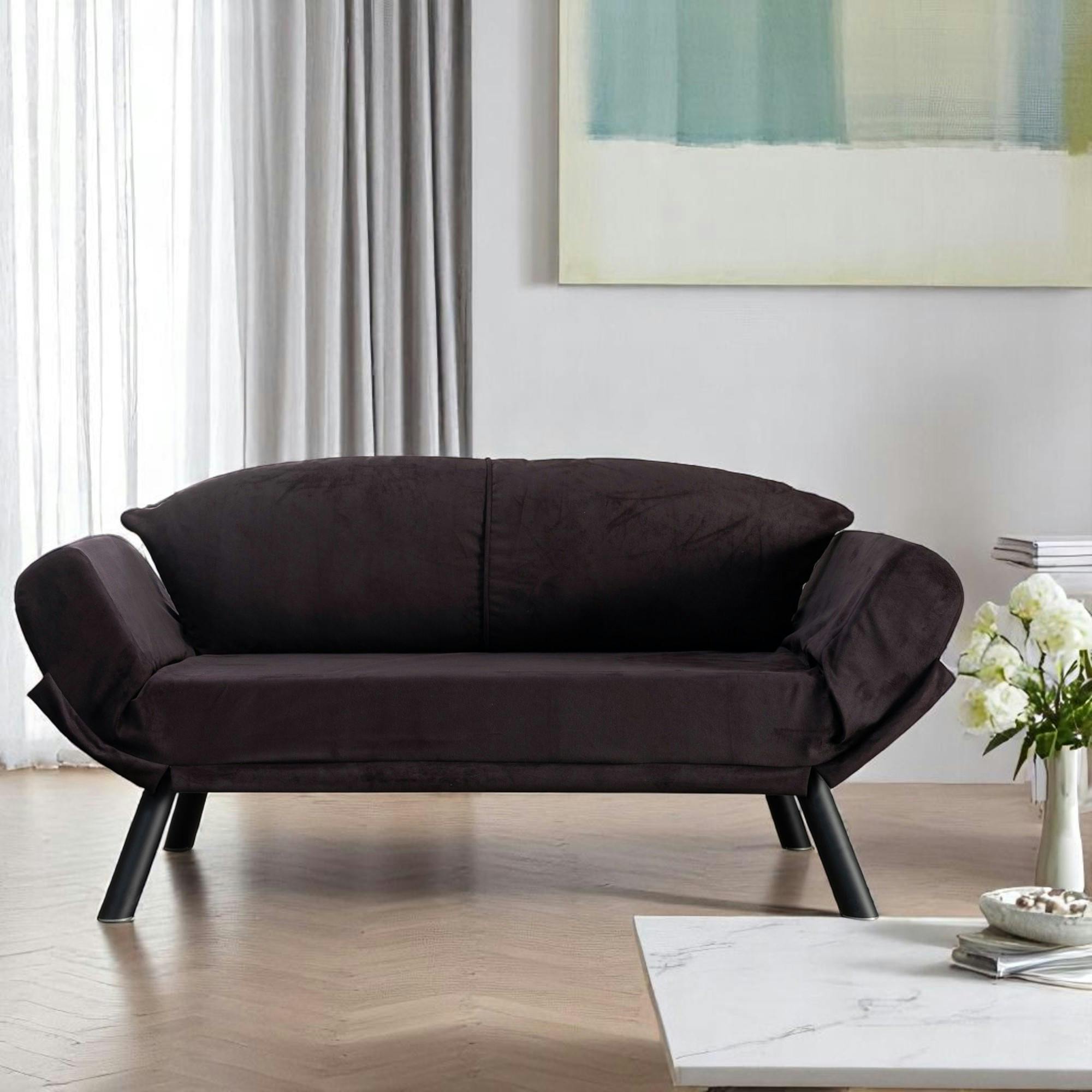 Banquette-lit noire - format compact LUCCA