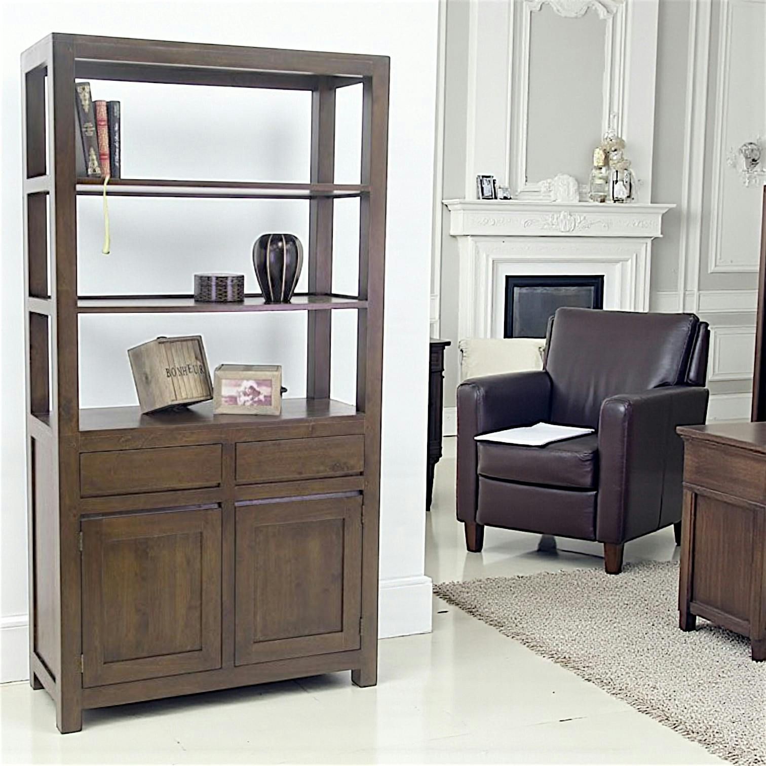 Bibliothèque buffet hévéa 100x190cm OLGA