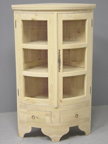 Bibliothèque d'angle 2 portes hévéa 75x125cm TRADITION
