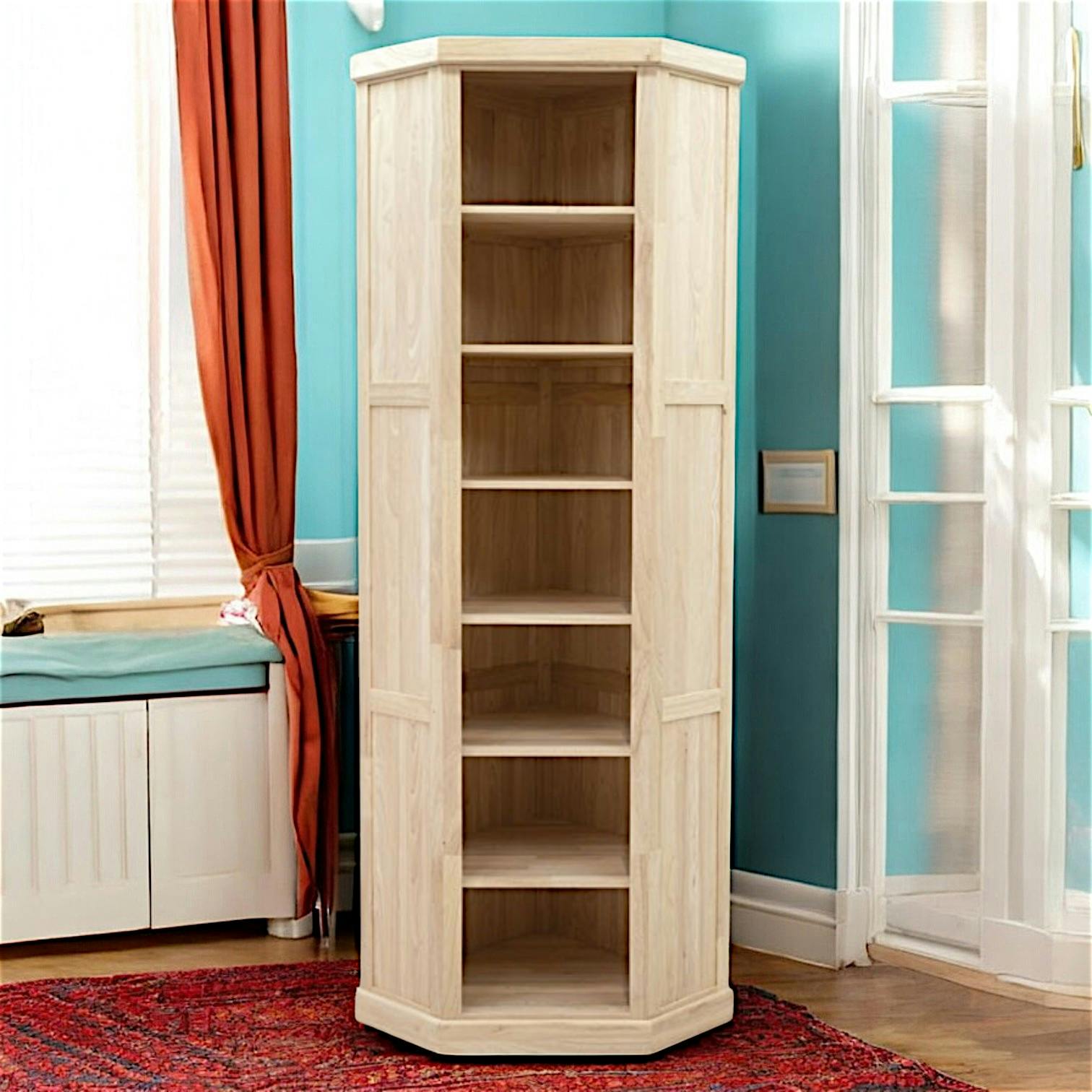 Bibliothèque d'angle hévéa 240cm TRADITION