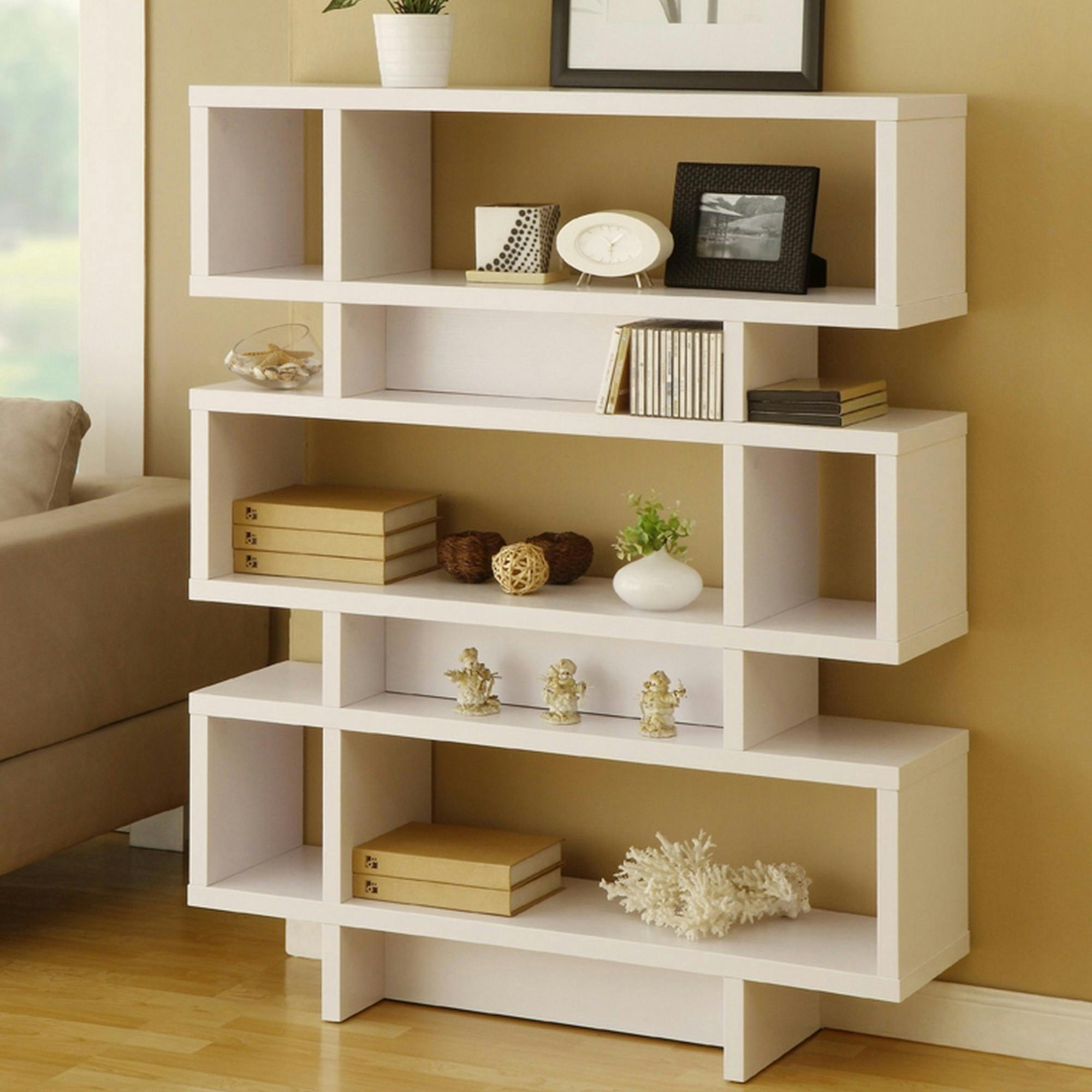 Bibliothèque design blanche niches rectangulaires MARFA