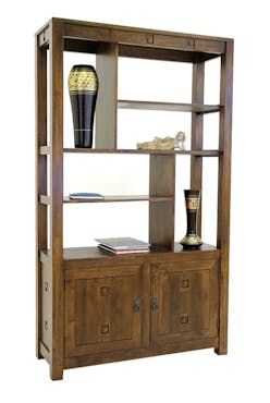  Bibliothèque destructurée hévéa 2 portes 110x190cm TESSA