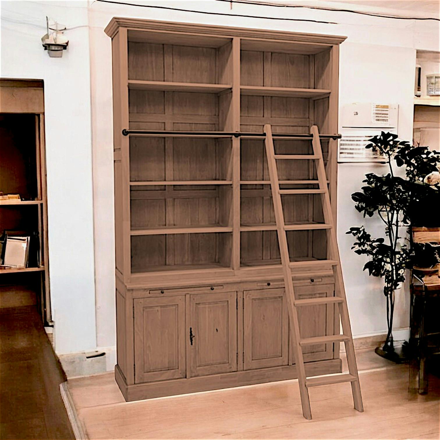 Bibliothèque échelle hévéa 163x240cm TRADITION
