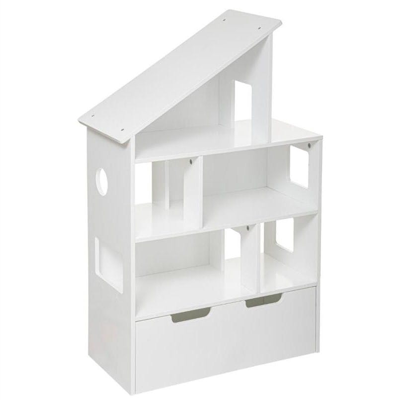 Bibliothèque enfant maison avec coffre
