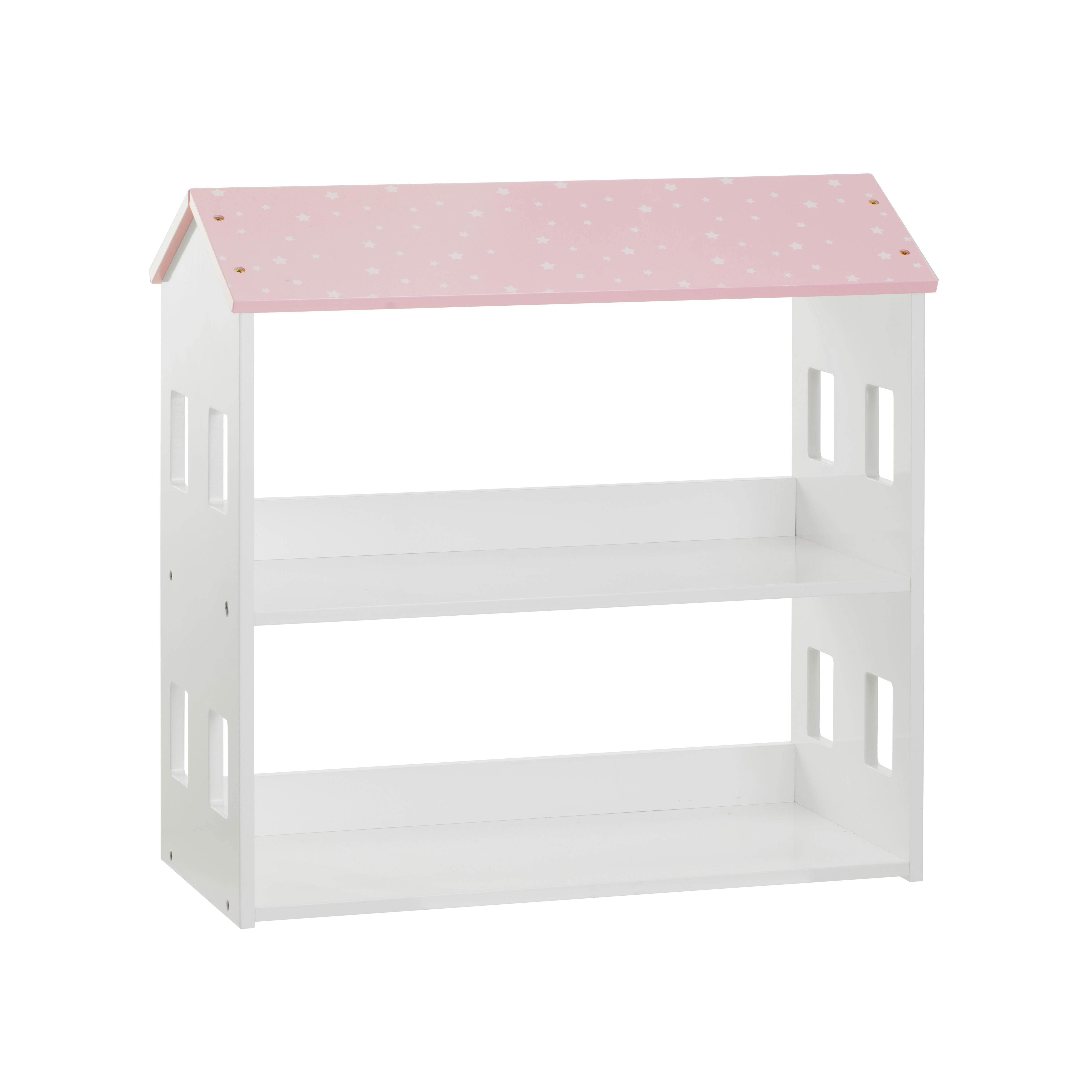 Bibliothèque enfant toit rose