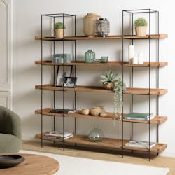 Bibliothèque étagère 5 plateaux pin recyclé CRACOVIE