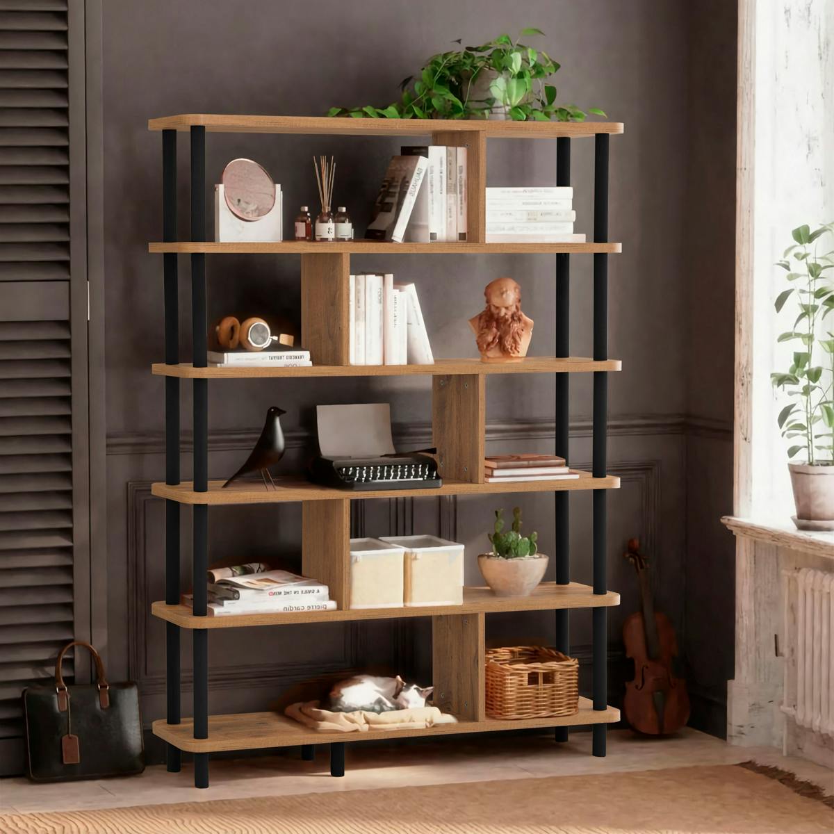 Bibliothèque étagère design organique à séparateurs MARFA