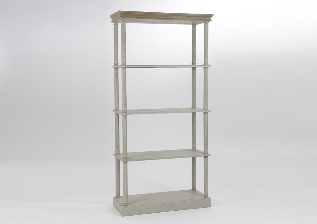 Bibliotheque etagere en bois gris de style classique