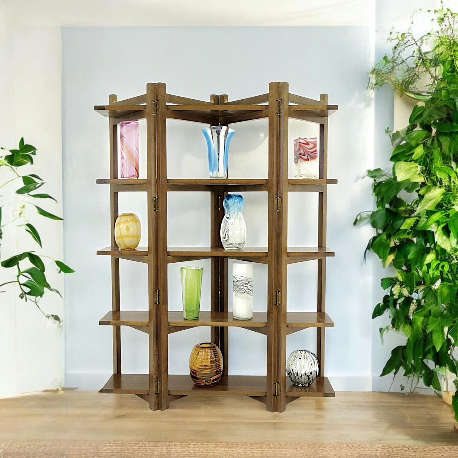 Bibliothèque Etagère Hévéa 5 plateaux 125x37x170cm MAORI
