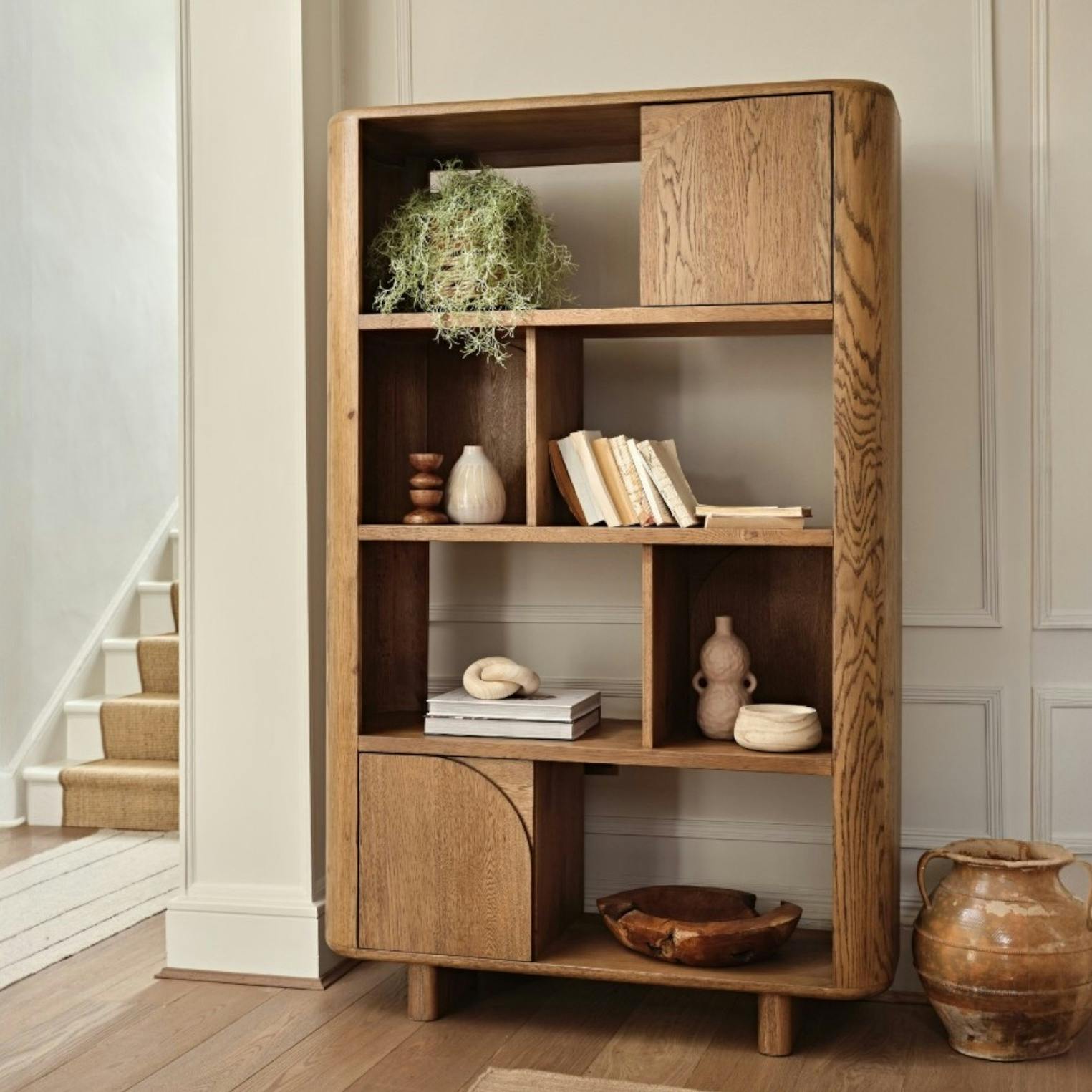 Bibliothèque murale contemporaine en chêne KYOTO