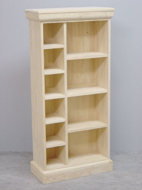 Bibliothèque ouverte Hévéa 10 niches - 4 grandes, 6 petites - 52x25x109,9cm TRADITION