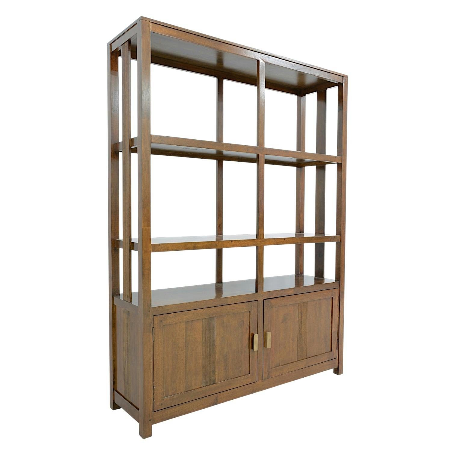 Bibliothèque ouverte Hévéa 2 portes, 3 étages 140x40x188,5cm GALA